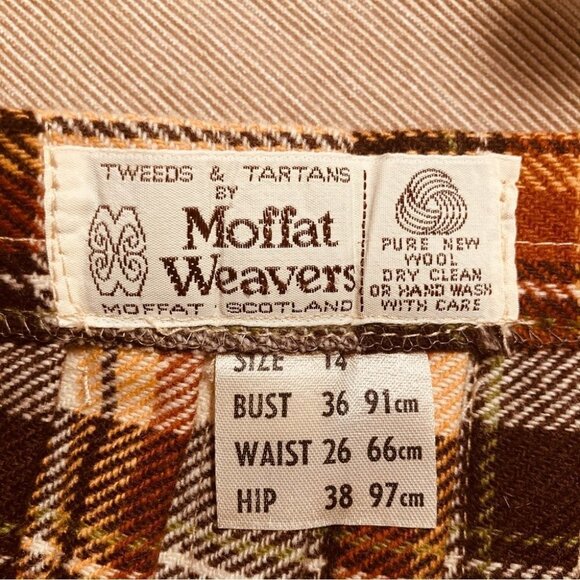 MOFFAT WEAVERS Sz 14 Made in  Scotland Wool Buckle Kilt Style Pleated Skirt - Picture 7 of 8